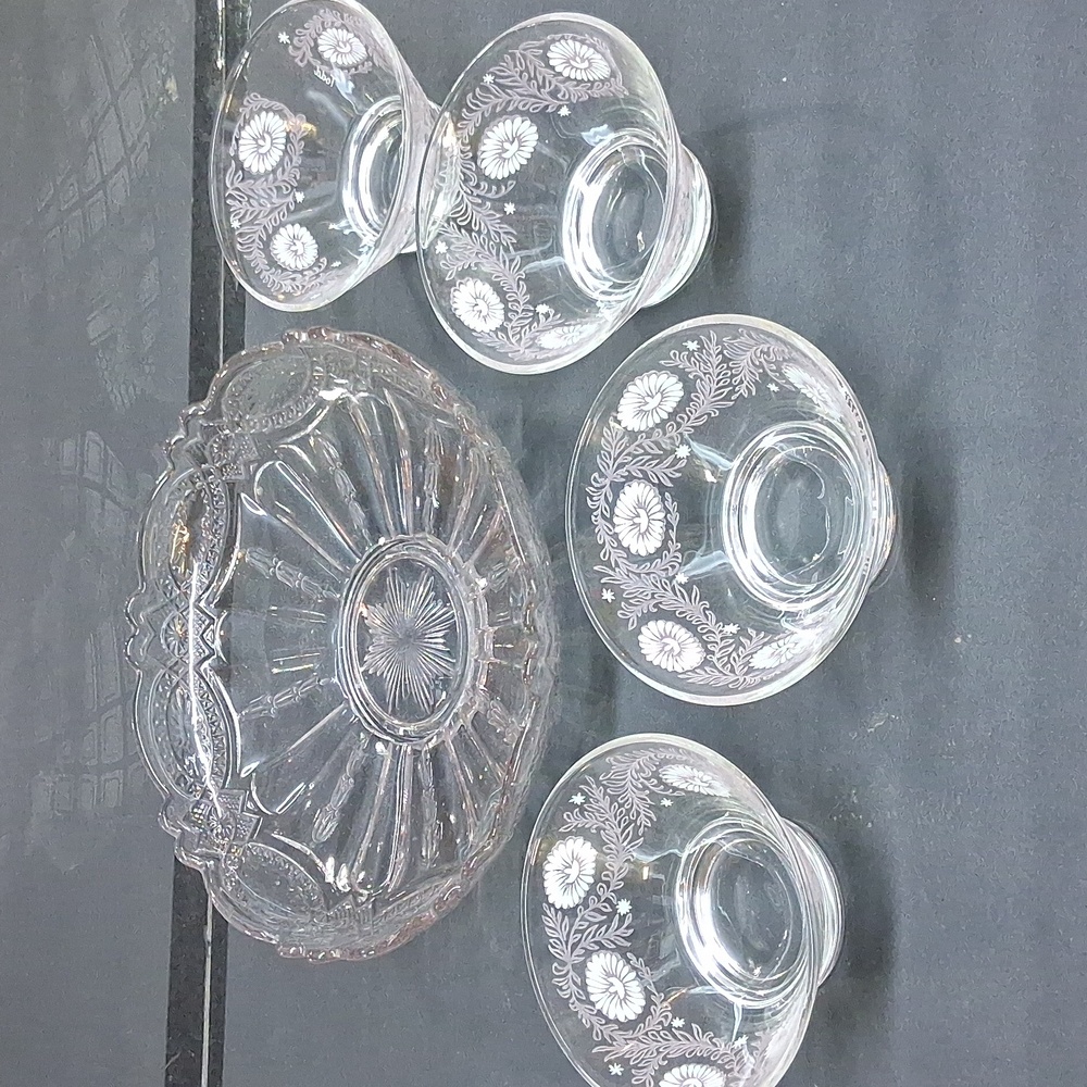Todd Dessert Dish Depression Glass Set Of 4‎